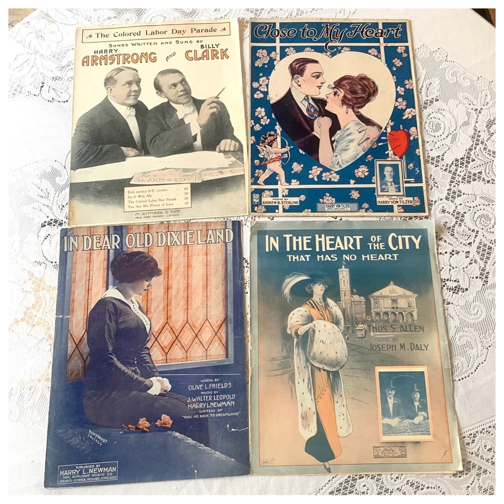 Music Sheets Antique Vintage Lot Of 21 In Great Gently Used Condition